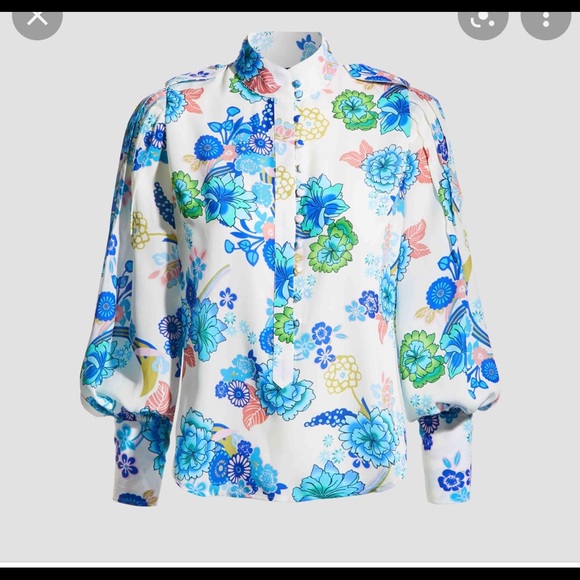 Misa Hylton Stand Collar Woven Blouse - Picture 4 of 11